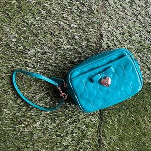 Teal Coach Wristlet